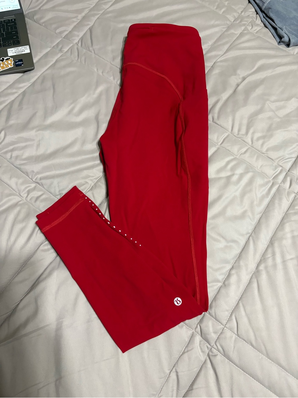 lululemon athletica Kids Red Athletic Leggings with Side Stud Detail